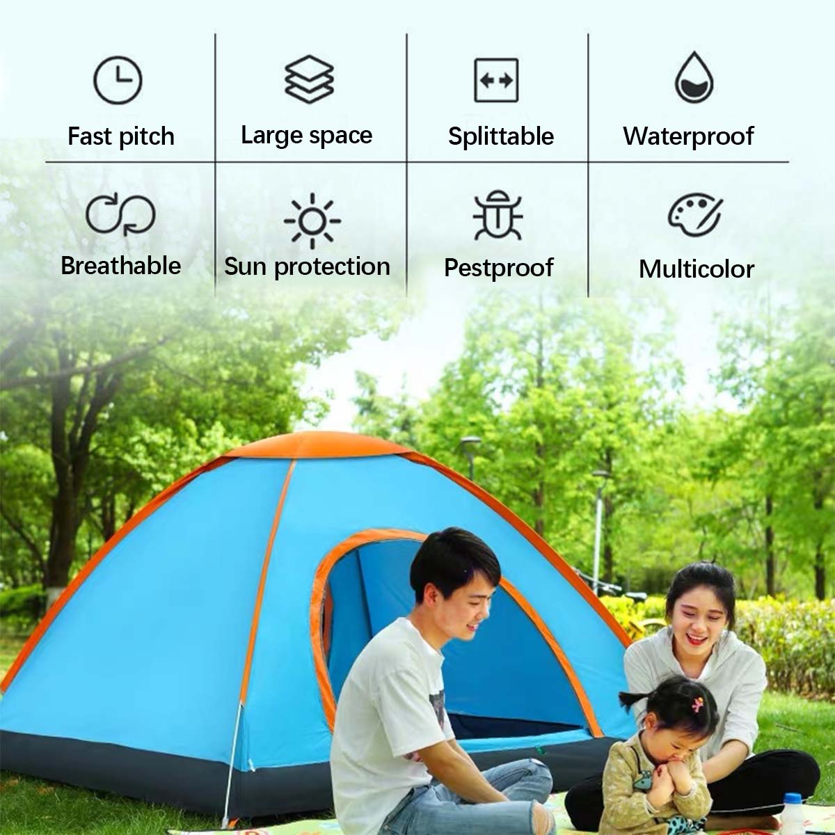 Cheap Goat Tents Ultralight Camping Tent Fully Automatic quick opening Camping Tent Waterproof Outdoor Hiking Tent Backpacking Tent With Free Bag Tents 